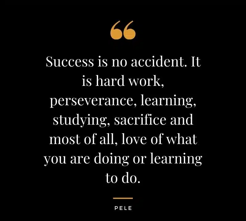 success is no accident it is hard work perseverance learning...