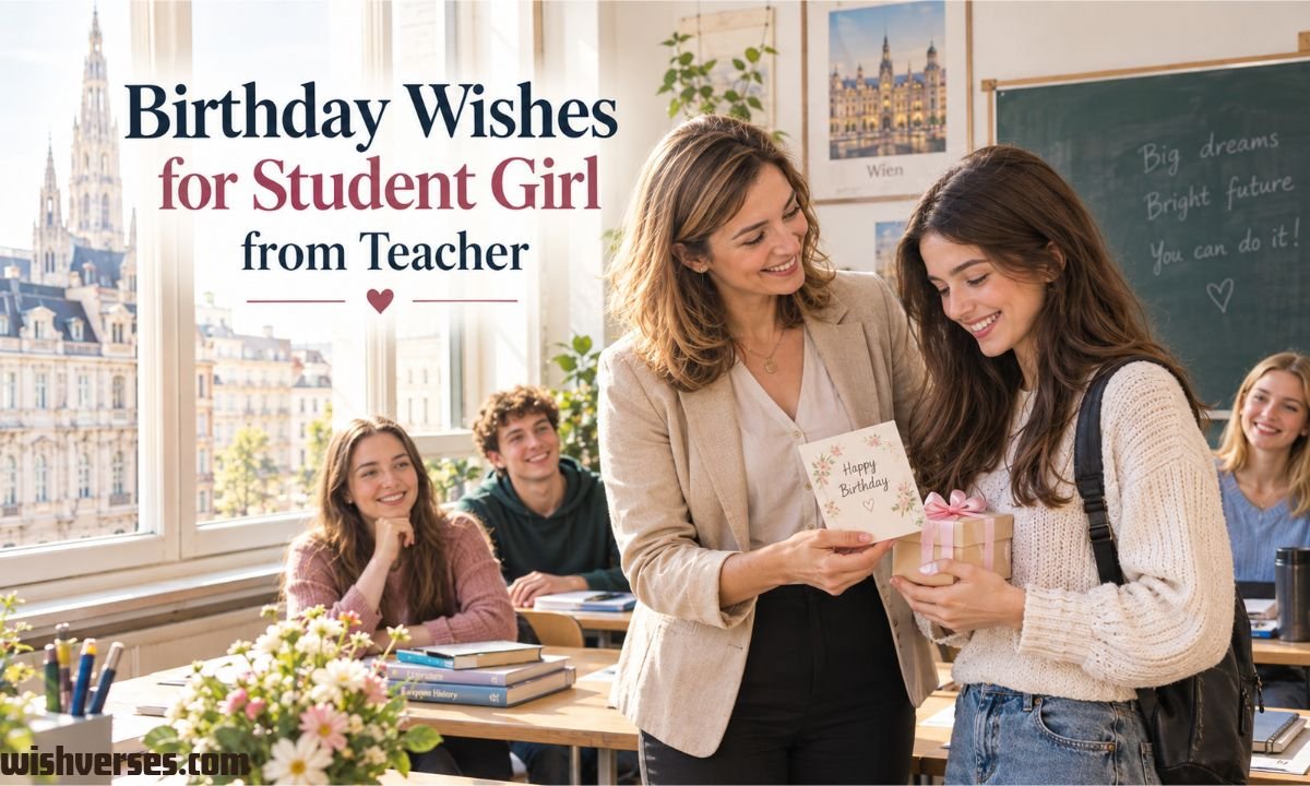 Birthday Wishes for Student Girl from Teacher