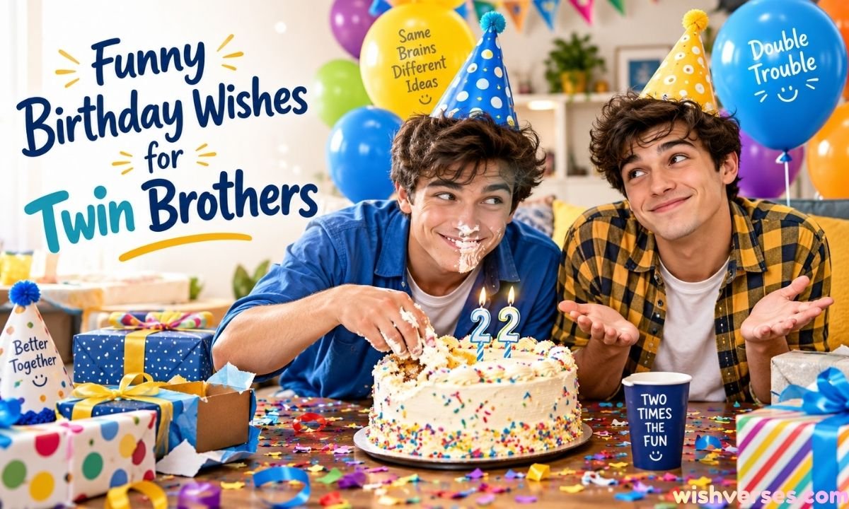 Funny Birthday Wishes for Twin Brothers