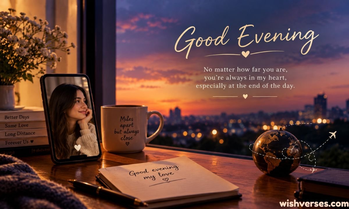 Good evening message for her in a long distance relationship