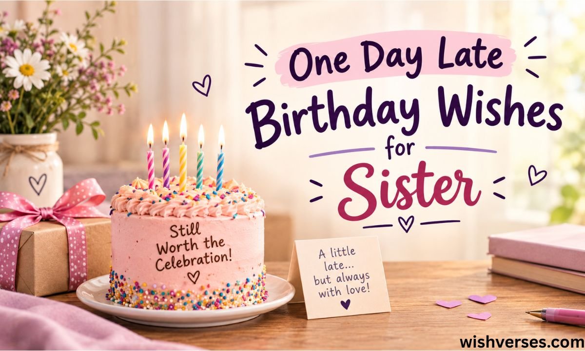 One Day Late Birthday Wishes for Sister