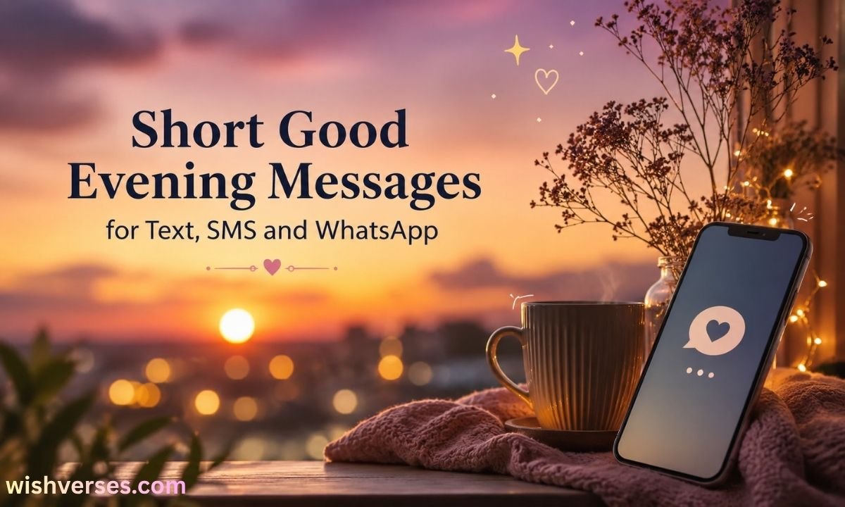 Short Good Evening Messages for Text, SMS and WhatsApp